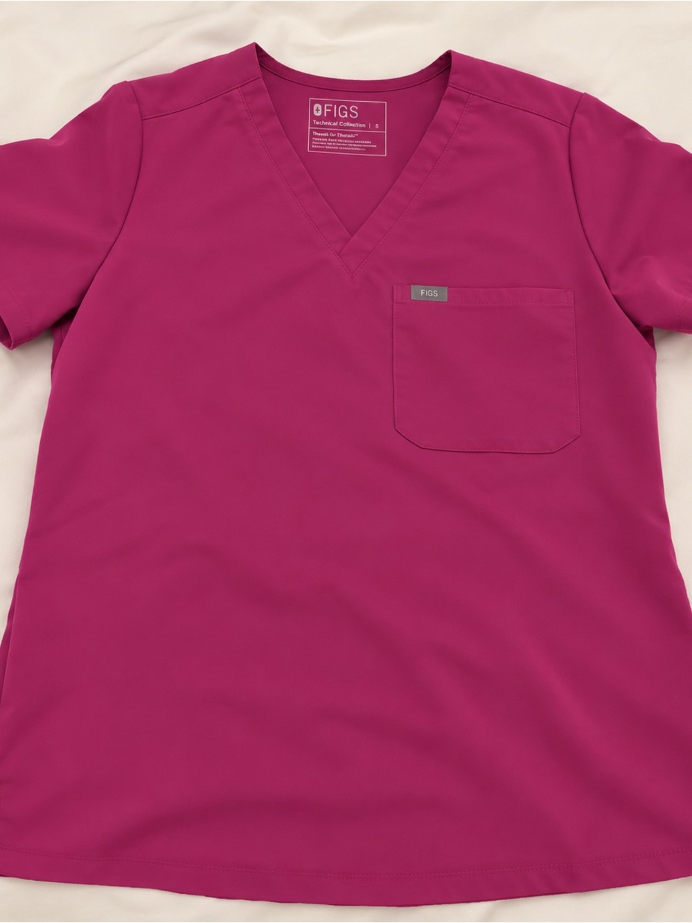 FIGS Catarina Scrub Top In Raspberry Sorbet - Picture 1 of 1